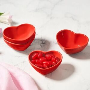 Le Creuset Cerise Heart Bowls Set Of 4